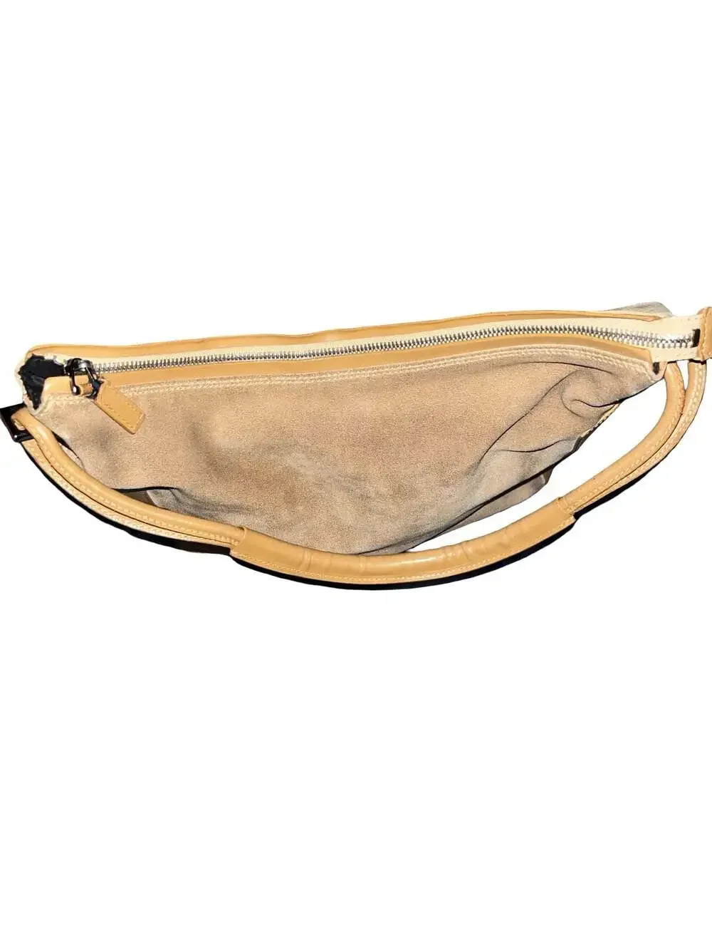 Gucci shoulder bag beige suede ?~ leather Authentic used T17202